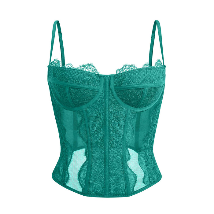 Корсет-топ Dealmore для жінок: вихід у світ, мереживо, сітка, побачення, вечірка, клуб, XL, трав'яний зелений