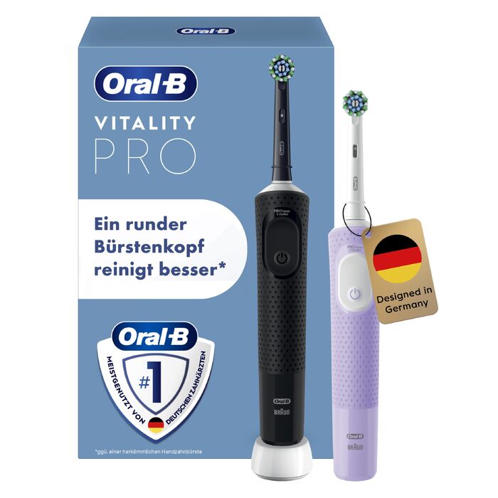 Електрична зубна щітка Oral-B Vitality Pro, чорна, 3 режими чищення, з 1 насадкою