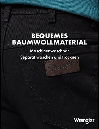 Чоловічі джинси Wrangler Texas Stretch W121XU13M завужені (Tapered), колір Black Overdye, розмір 44W/30L