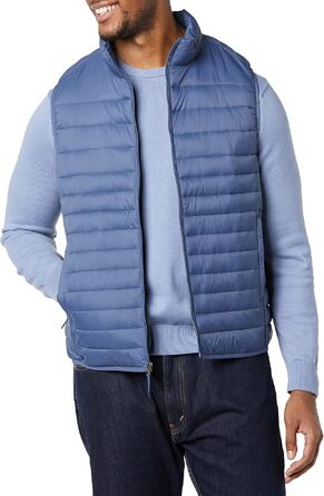 Чоловічий легкий водостійкий жилет-пуховик Amazon Essentials, що складається (XXL, Indigo)