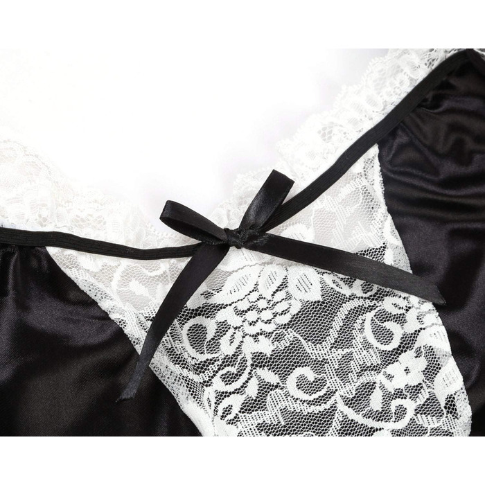 Костюм горничної для косплею: чорне мереживне плаття, сексуальна нічна сорочка, комплект нижньої білизни