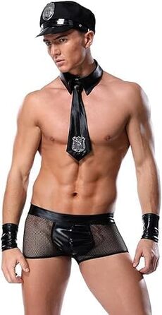 Сексуальна спідня білизна для чоловіків: комплекти, комбінезони для клубів, форма офіціанта, косплей, шнурівка, універсальний розмір (B, універсальний)