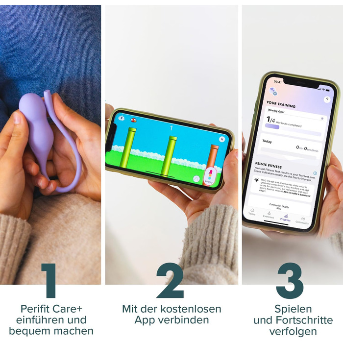 Perifit Care+ - тренажер Кегеля з додатком | Тренажер для м'язів тазу | Зміцнює м'язи тазу, покращує контроль сечовипускання та прискорює відновлення після пологів