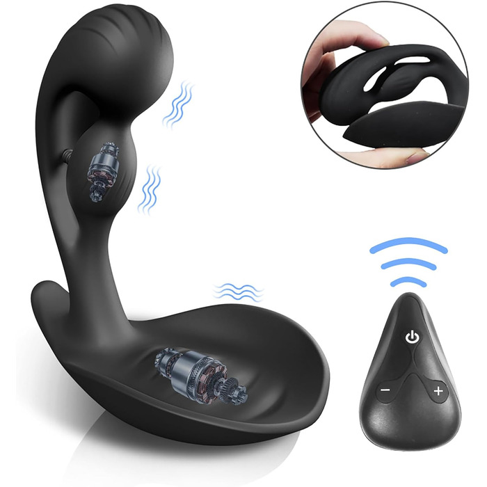 Анальний вібратор для чоловіків PINTLE з пультом керування: 10 режимів вібрації, масажер яєчок