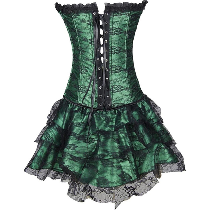 Корсет жіночий з кісточками, над бюстом, для корекції фігури, великі розміри, шнурівка, Body Shaper, зелений, M