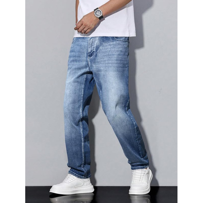 Чоловічі джинси Elegancity Baggy Stretch: широкі штани в стилі Y2K Streetwear, Loose Fit, сині (XS)