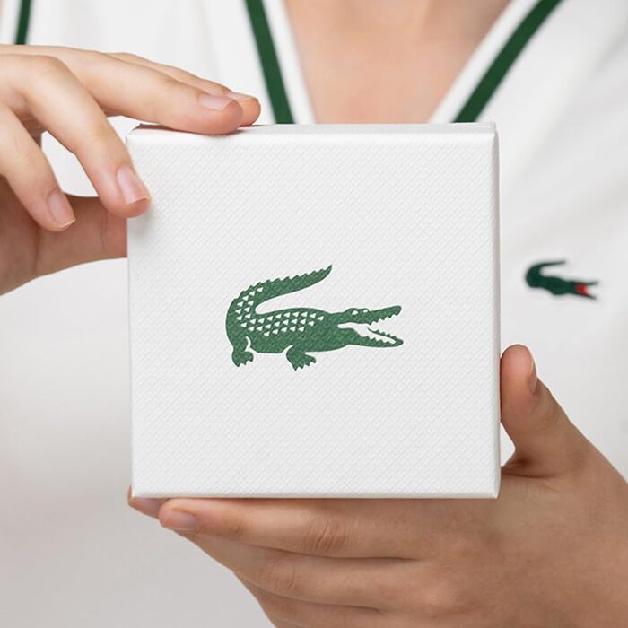 Чоловічий браслет Lacoste STENCIL зі сталі зі сріблястим покриттям та застібкою-карабіном