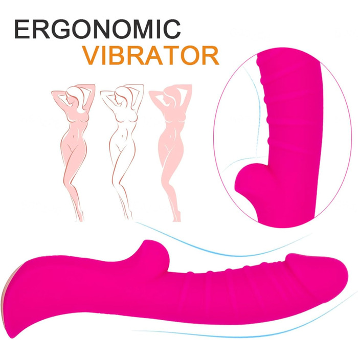 Вібратор G-точка з силікону для жінок, 10 режимів, Rabbit Vibrator, червоний