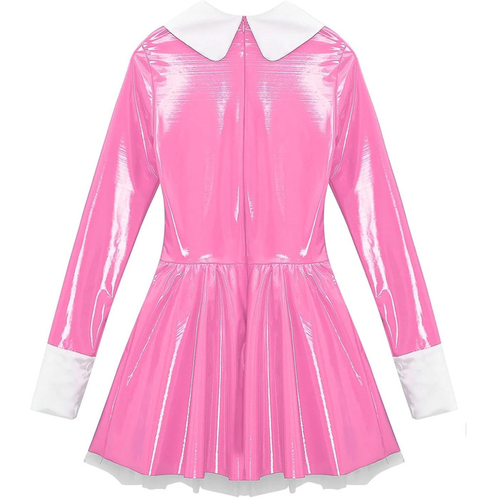 Костюм косплею: Французьке горничне плаття для жінок, рожевий, довгі рукави, A-силует, рожевий, розмір L