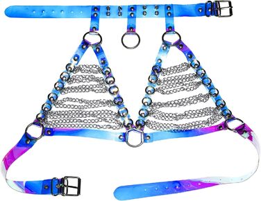 Жіночий шкіряний корсет-нагрудник PETMHS Punk Gothic з лазерним малюнком