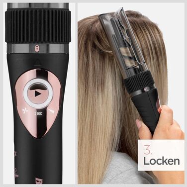 Автоматичний стайлер для локонів BaByliss Curl Secret Lite C1031E, 19 мм, 5 рівнів температури до 210°C, чорний з рожевим золотом