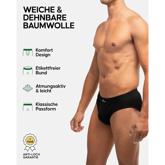 Боксеры чоловічі DANISH ENDURANCE 6 шт. (XXL, чорний) - бавовна, дихаючі, м'які, без етикетки