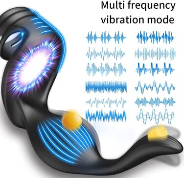 Масажер простати для чоловіків NAIXBTY з кільцем на пеніс та пультом керування, телескопічний вібратор, анальні вібратори, Butt Plug з 12 режимів вібрації та режимом штовхання. Іграшки для дорослих для чоловіків
