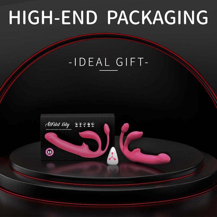 Вібратор ChicLSQ для жінок з 4 точками, без бретелек, надувний, G-точковий вібратор з 3 головками, 12 вібрацій та 3 імпульсами частоти, для лесбійок, анальний плагін