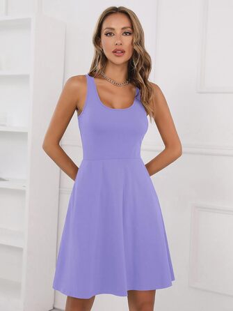 Сукня Daen Soerkleid Rockabilly в стилі ретро, коротка трапецієподібна, колір світло-фіолетовий, розмір XXL
