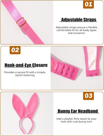 Костюм сексуальної нижньої білизни Ausing для жінок: сукня та комплект. Комплект сексуальної білизни для жінок, сукня-костюм, рожевий, S-XL. Ідеальний вибір для образу зайчика.