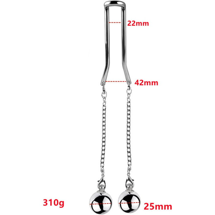 Сталевий Ball-Stretcher Hrekssi з металевими кульками (2 шт.) - кільце для статевих органів, CBT, вага для яєчок, тренажер для покращення ерекції, для чоловіків, 25 мм