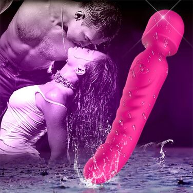 Масажер Magic Wand Doppelkopf - подвійний масажний стрижень з незалежними вібраторами, вологостійкий, з підігрівом, силіконовий накінечник. Інтимні іграшки для жінок та чоловіків (рожевий)