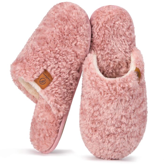 Жіночі домашні капці EverFoams з м'якого штучного альпака, рожеві, розмір 40/41 EU