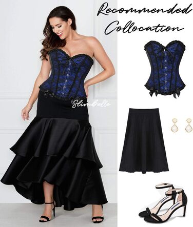 Корсетний топ SLIMBELLE для повних грудей: готичний корсет з мереживом та еко-шкіри, бюстгальтер-корсет з тангі, сталеві кісточки