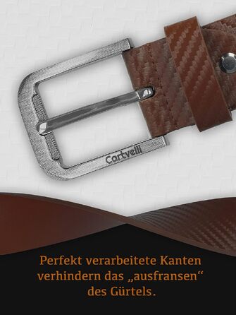 Шкіряний ремінь чоловічий Premium Carbon Cognac Brown (коньячний коричневий), натуральна шкіра, ширина 40мм, Made in Germany, у подарунковій коробці