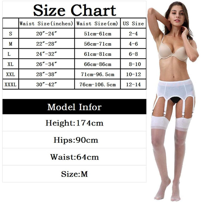 Жінський пояс-стрічка з мереживом, 6 ременів, металевий кліп, для панчіх/нижньої білизни (лише пояс-стрічка)