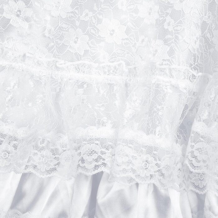 Нічна сорочка-бабідол Satini Dessous з рюшами та мереживом, Cosplay, XXL, білий колір