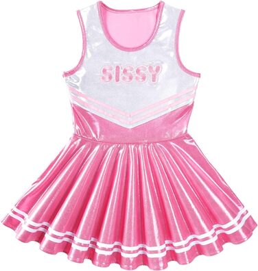 Комбінезон без рукавів LittleForBig для жінок, стилі челіст, сісі, блискучий металік, облягаючий міні-плаття рожевого/пурпурного кольору (рожевий, XS)