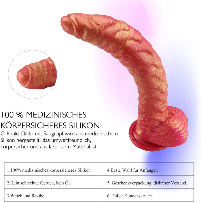 MOCOYA Дільдо для жінок, реалістичний, з сильним присоском, для анального сексу, червоний, 22 см