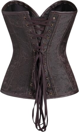 Корсет Steampunk KUOSE для жінок з великою грудьми, штучна шкіра, розміри S-6XL (M, Коричневий-11)