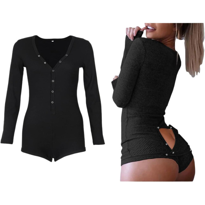 Жіночий боді Roselux з V-подібним вирізом, чорний, розмір 2S