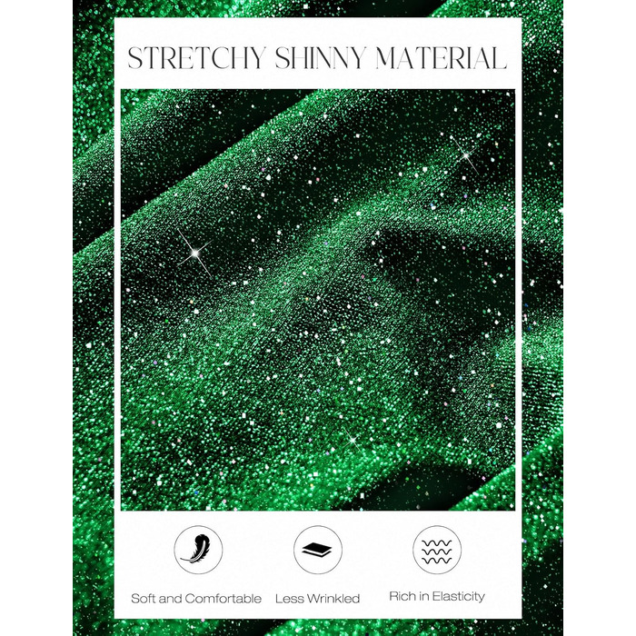Сукня коктейльна DRESSTELLS для вечірки, весілля, святкування. Зелена сукня на тонких бретелях, довжина до колін, з блискітками, розмір M