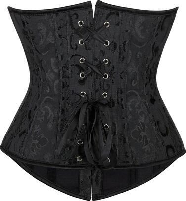 Корсет для жінок SZIVYSHI з мереживом та шнурівкою, чорний жаккард, розмір L