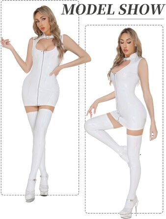Сукня облягаюча з екошкіри Wetlook на бретелях халтер, біла, великі розміри (XXL-3XL)