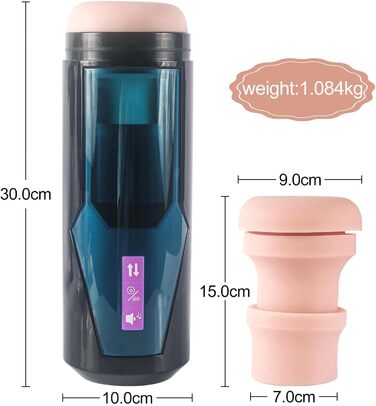 Автоматичний електричний масажер для чоловіків з 4 телескопічними функціями та 9 вібраціями