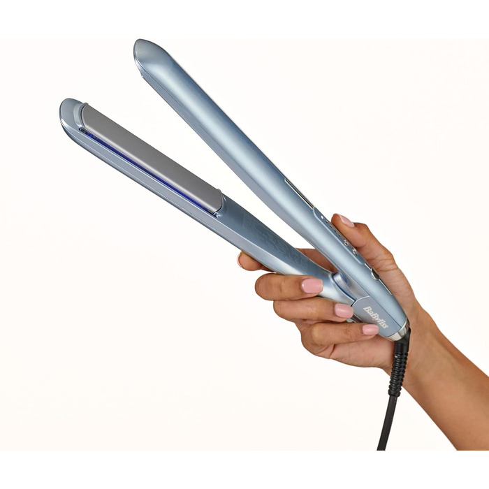 Випрямляч для волосся BaByliss Hydro Fusion ST573E з технологією Dual-Ion, ефект проти пухнастості, 5 режимів температури, синій