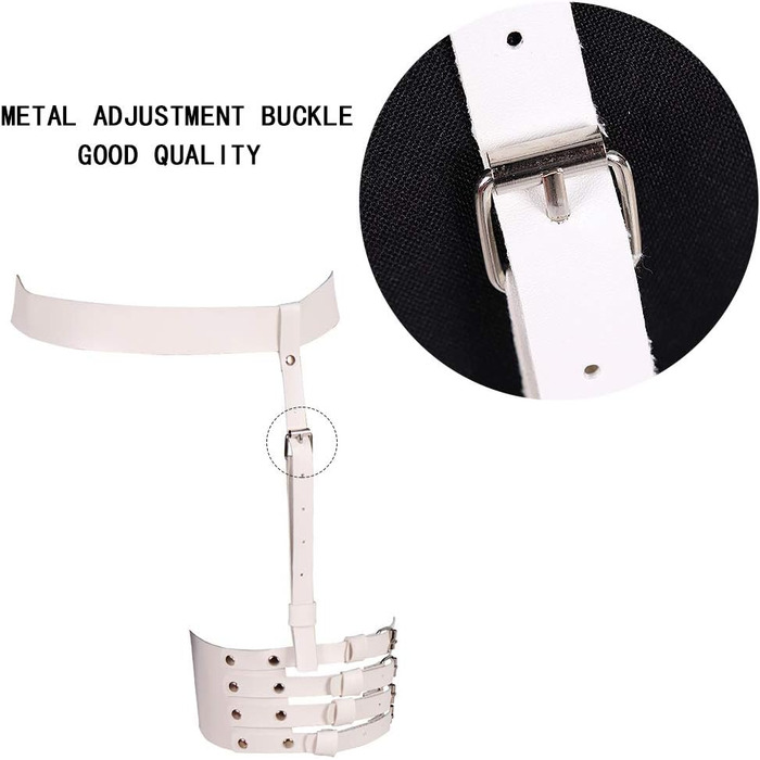 Жіночий шкіряний повзунок для панчіх, корсетний пояс, регульований, повзунок для ніг, каге для тіла, панчохи, стрічки для стегон (білий)