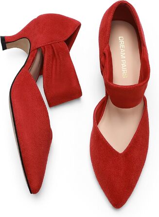 Жіночі туфлі-човники Dream Pairs з закритим носком, червоні, розмір 41.5 EU