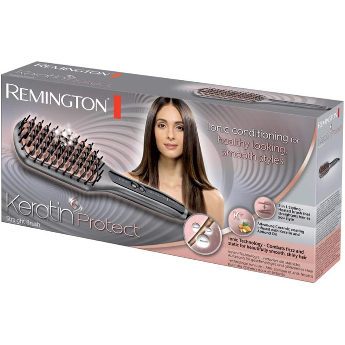 Випрямляч для волосся Remington S8540 з керамічним покриттям, кератином та мигдальною олією, LCD-дисплей, 10 режимів температури (150-230°C), чорний