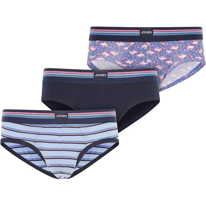 Труси чоловічі Jockey Cotton Stretch, 3 шт. (M, Picasso Blue) - бавовна з еластаном, середньою талією