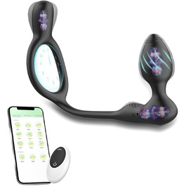 Вібратор для анусу ChicLSQ з кільцем для пеніса та стимуляцією простати. Анальний плаг з пультом керування, 9 режимів вібрації. Секс-іграшки для чоловіків та пар.