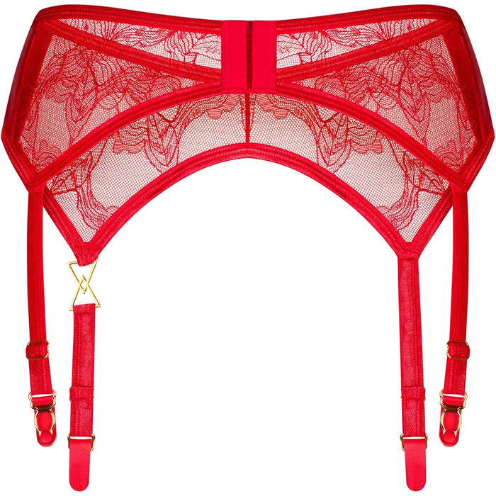 Сексуальний жіночий комплект нижньої білизни Selente Love & Fun з корсетним поясом, танга/шкарпеток (XXL-3XL, червона сітка)