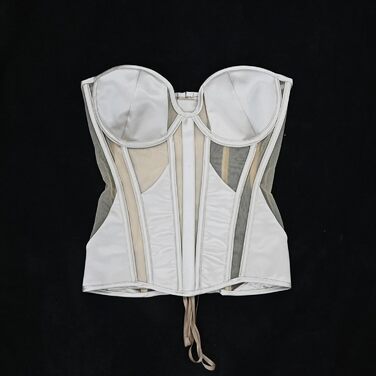 Жіночий корсетний топ у готичному стилі: корсаж на Хелловін, вінтаж, середньовіччя, стеampunk, ренесанс. Формуючий бандаж, сріблястий XL