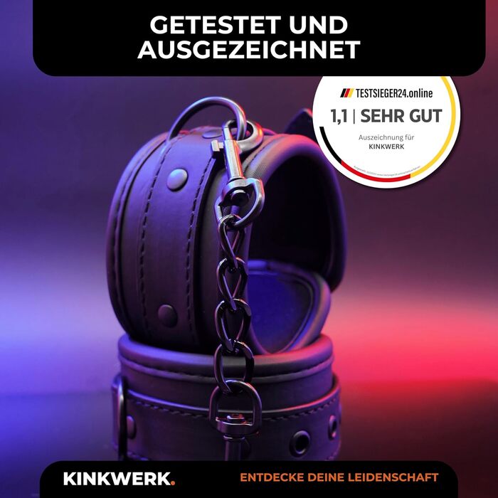 Кафтанчики Real PU для зв'язування рук | З металевим кільцем | Гнучкі та міцні для BDSM-ігор | З комфортною підкладкою | Естетичний, дискретний дизайн | BDSM, Bondage (руки)