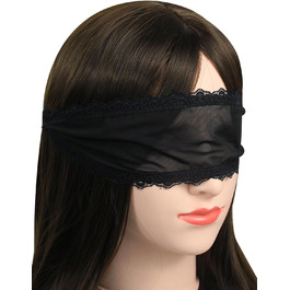 Маска для очей Quizzhe з мереживом - сексуальна маска для сну, косплей, Хелловін, Валентинка (чорна)