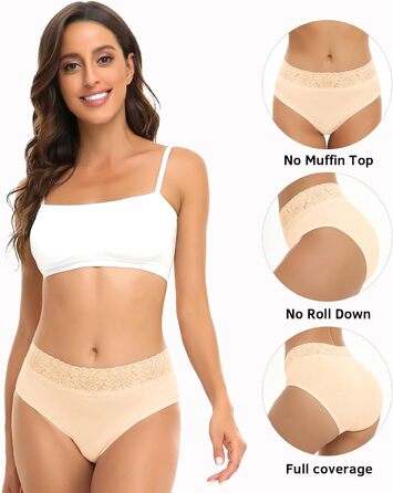 Слідки жіночі Wealurre, бавовна, мереживо, 5 шт. (S, колір тіла)