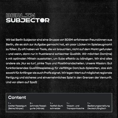 Subjector® Unabler: Набір для БДСМ-ігор для пар, німецька якість. Феттери, наручники, для жінок та чоловіків. Ідеально для початківців та досвідчених користувачів.