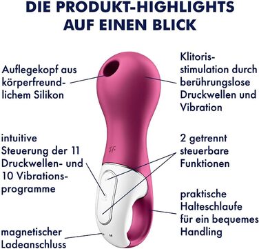 Satisfyer Lucky Libra: Вібратор з хвильовою та вібраційною стимуляцією, водонепроникний (IPX7), акумуляторний, силіконовий секс-іграшка для жінок