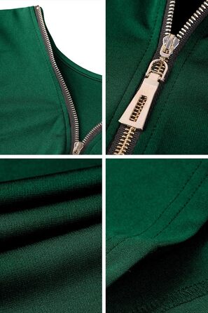 Сукня YMING для вечірки: сексуальна, з відкритим спиною, на блискавці, облягаюча, без рукавів, міді (темно-зелена, L)