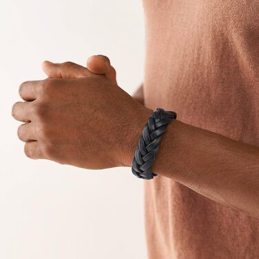 Чоловічий браслет Fossil Casual Texture зі сталі або шкіри, сріблястого кольору, з магнітним, розкладним або пряжковим застібкою